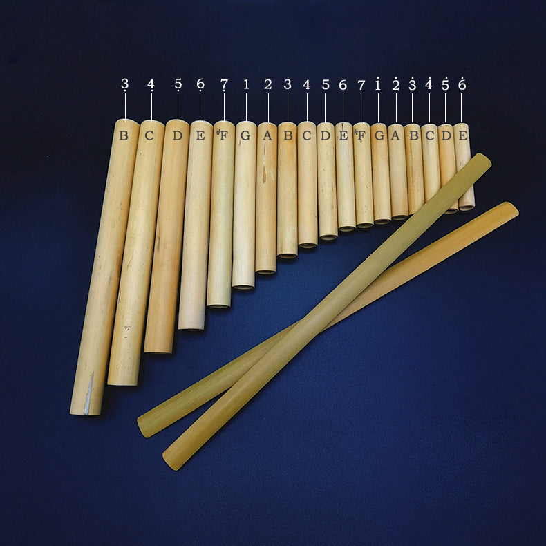 Pan Flute 18 Pipes Pan Pipe B Tone Bamboo flute instrument For Beginne ...