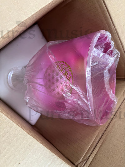 Flower of Life Rose Crystal Singing Grail Clear 6-8 inch voor Sound Healing Meditation