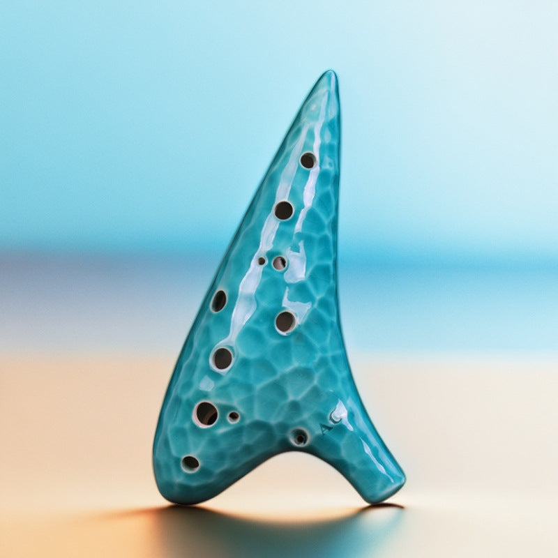 12 trous Alto C Blue Wave Ice crack Ocarina flûte en céramique ocarina