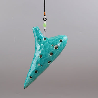 12 trous Alto C Blue Wave Ice crack Ocarina flûte en céramique ocarina