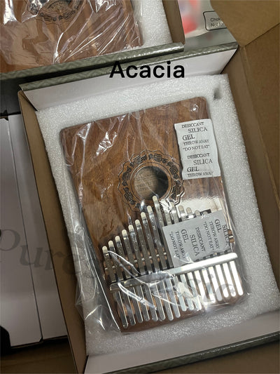 Hluru Classic Front Hole Caja de 17 teclas Kalimba piano de pulgar Caoba Acacia Nogal