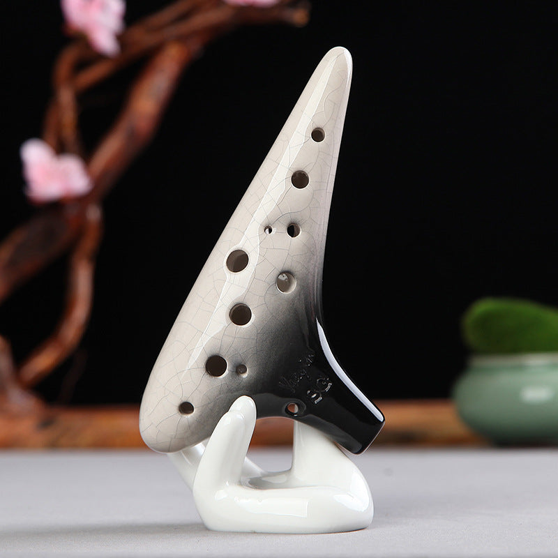 12 Holes Ocarina with Ceramic Stand